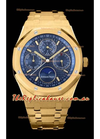Audemars Piguet Royal Oak Perpetual Calendar Swiss Replica 904L Steel in Yellow Gold Casing