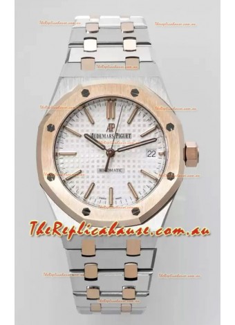 Audemars Piguet Royal Oak 37MM Two Tone White Dial Watch in 3120 Movement - 1:1 Mirror Replica