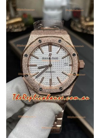 Audemars Piguet Royal Oak 37MM Frosted Casing Watch in 3120 Movement - 1:1 Mirror Replica