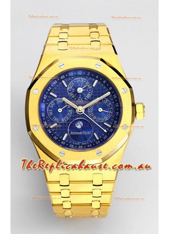 Audemars Piguet Royal Oak Perpetual Calendar Swiss Replica 904L Steel in Yellow Gold Casing