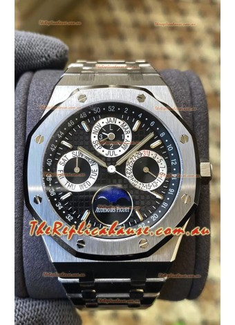 Audemars Piguet Royal Oak Perpetual Calendar Swiss Replica 904L Steel in Black Dial 