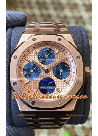 Audemars Piguet Royal Oak Perpetual Calendar Swiss Replica 904L Steel in Rose Gold Casing