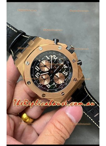 Audemars Piguet Royal Oak Offshore Black Dial Chronograph 1:1 Mirror Replica Watch - 904L Steel