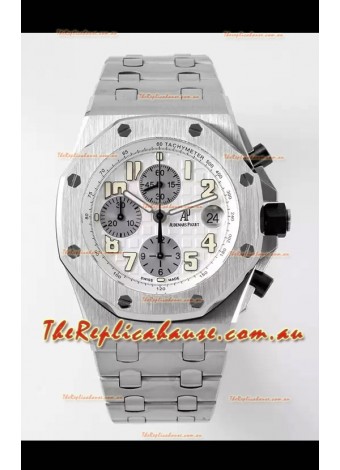 Audemars Piguet Royal Oak Offshore White Dial Chronograph 1:1 Mirror Replica Watch - 904L Steel