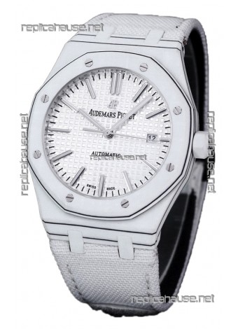 Audemars Piguet Royal Oak Ref.15400 Forged Carbon Casing Watch White Dial in 1:1 Mirror Replica