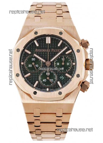 Audemars Piguet Royal Oak Chronograph 1:1 Mirror Replica - Rose Gold Casing Green Dial in 41MM