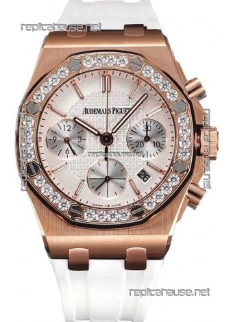 Audemars Piguet Royal Oak Offshore Rose Gold White Dial Chronograph 37MM - Swiss Replica Watch 