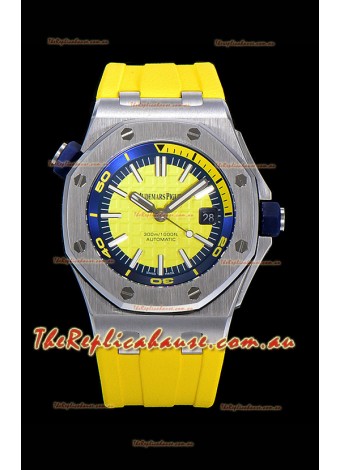 Audemars Piguet Royal Oak Diver Swiss Replica Watch Yellow Dial 1:1 Quality 3120 Movement 904L Steel 