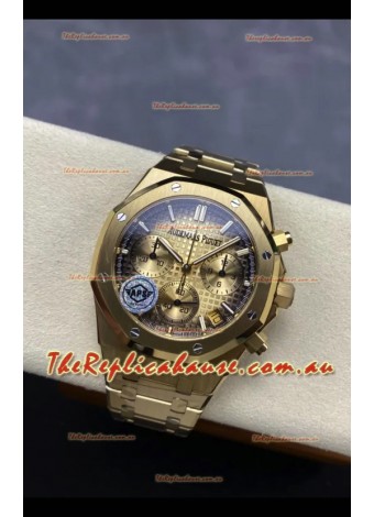 Audemars Piguet Royal Oak Super Clone - Rose Gold Casing Gold Dial in 41MM