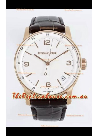 Audemars Piguet CODE 11.59 15210R Swiss Replica Watch in Rose Gold White Dial 41MM