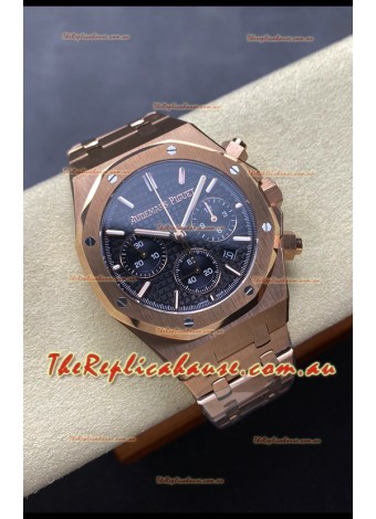 Audemars Piguet Royal Oak 50th Anniversary Super Clone - Rose Gold Casing Blue Dial in 41MM