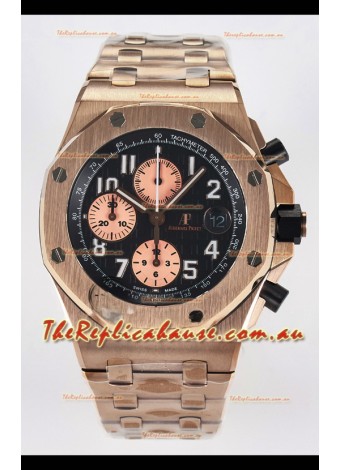 Audemars Piguet Royal Oak Offshore Rose Gold Half BRICK Dial 1:1 Super Clone Replica Watch - 904L Steel