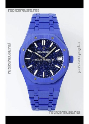 Audemars Piguet Royal Oak Super Clone 15500 Blue Ceramic Starry Dial Watch 