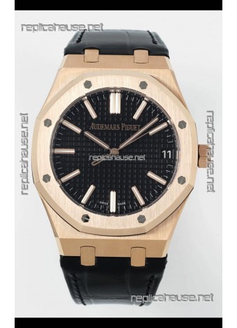 Audemars Piguet Royal Oak 15510OR 41MM Rose Gold Black Dial Super Clone Replica Watch