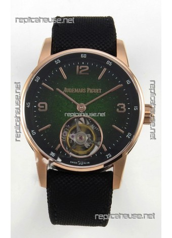 Audemars Piguet CODE 11.59 29396 Rose Gold Green Aventurine Enamel Super Clone Watch 