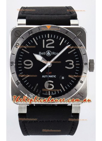 Bell & Ross BR03-93 GMT Edition Black Dial 1:1 Mirror Replica Watch 