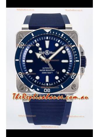 Bell & Ross BR03-92 Diver Stainless Steel - Blue Dial Swiss Replica Watch 1:1 Mirror Replica