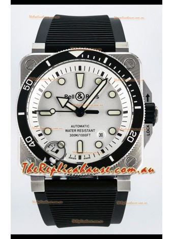 Bell & Ross BR03-92 Diver Stainless Steel - White Dial Swiss Replica Watch 1:1 Mirror Replica
