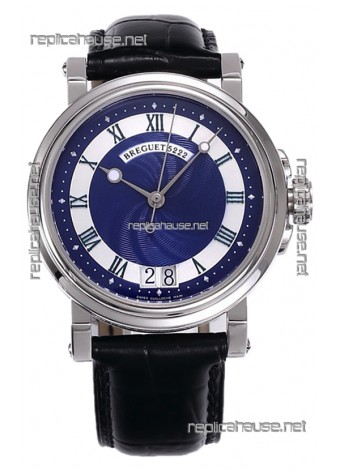 Breguet Replicas Marine Automatic Big Date 5817 Stainless Steel Watch with in Blue Dial 
