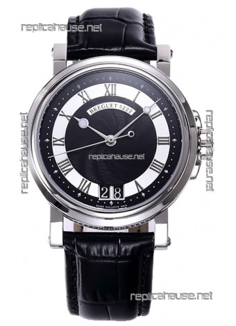 Breguet Replicas Marine Automatic Big Date 5817 Stainless Steel Watch with in Black Dial 