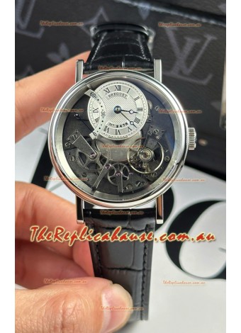 Breguet Tradition 7057BR/R9/9W6 Steel Casing Single Tourbillon Swiss Replica Blue Strap Watch