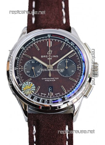 Breitling Replicas Premier B01 Chronograph 42 Edition Steel Casing Centenary Brown Dial - 1:1 Mirror Replica Watch