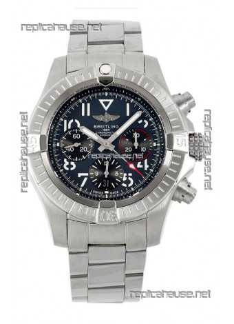 Breitling Replicas Avenger B01 Chronograph 45 Stainless Steel Black Dial 1:1 Mirror Swiss Replica Watch 
