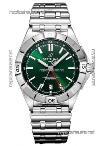 Breitling Replicas Chronomat Automatic GMT 40 Green Dial 1:1 Mirror Swiss Replica Watch 