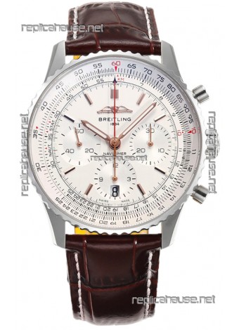 Breitling Replicas Navitimer B01 Chronograph 43 White Dial - 904L Steel Casing 1:1 Mirror Swiss Replica
