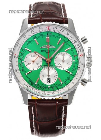 Breitling Replicas Navitimer B01 Chronograph 43 Green Dial - 904L Steel Casing 1:1 Mirror Swiss Replica