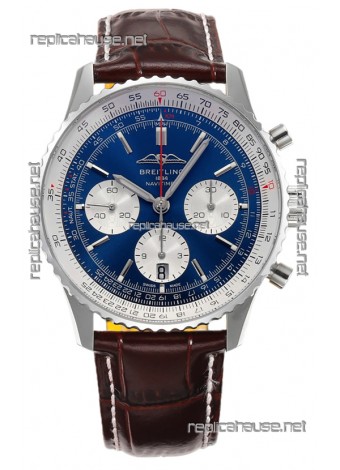 Breitling Replicas Navitimer B01 Chronograph 43 Blue Dial - 904L Steel Casing 1:1 Mirror Swiss Replica