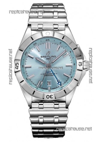 Breitling Replicas Chronomat Automatic GMT 40 Light Blue Dial 1:1 Mirror Swiss Replica Watch 
