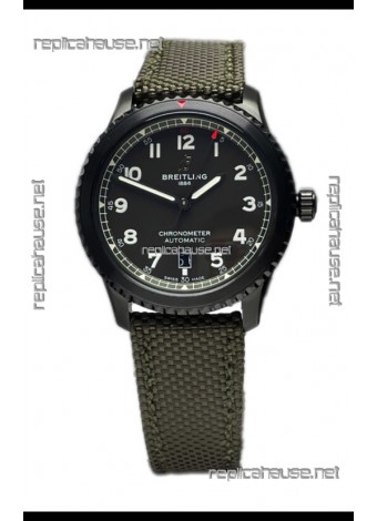 Breitling Replicas Navitimer Aviator 8 Automatic 41 Black Dial Nylon Strap 1:1 Mirror Swiss Replica Watch 