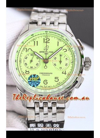 Breitling Premier B01 Chronograph 42 Edition Steel Casing Green Dial - 1:1 Mirror Replica Watch