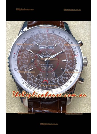 Breitling Montbrilliant Superclone Replica Watch in Brown Dial - 904L Steel Case