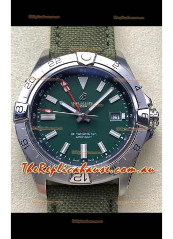 Breitling Avenger GMT Automatic 44 Swiss 1:1 Super Clone Replica Watch - Green Dial 