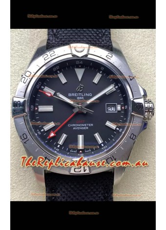 Breitling Avenger GMT Automatic 44 Swiss 1:1 Super Clone Replica Watch - Black Dial 