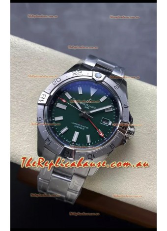Breitling Avenger GMT Automatic 44 Swiss 1:1 Super Clone Replica Watch - Green Dial 