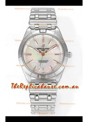 Breitling Chronomat 36MM Stainless Steel Casing 1:1 Mirror Replica Watch Pearl Dial