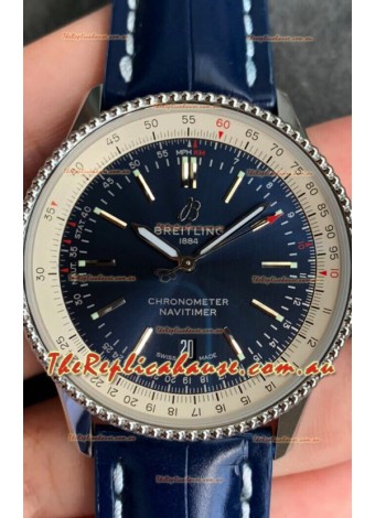 Breitling Navitimer 1 Automatic Swiss Replica Watch in Blue Dial - Leather Strap