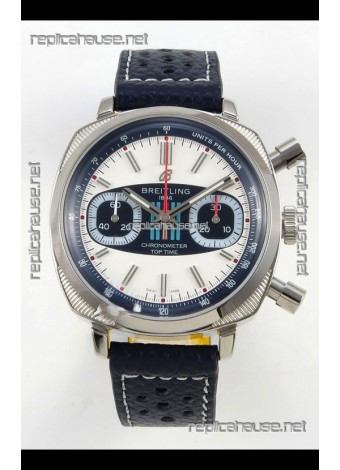 Breitling Top Time Super Clone Chronograph Blue Leather Strap Watch 