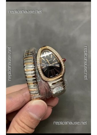 Bvlgari Serpenti Edition Two Tone Casing  Diamonds Bezel Watch in 1:1 Mirror Quality