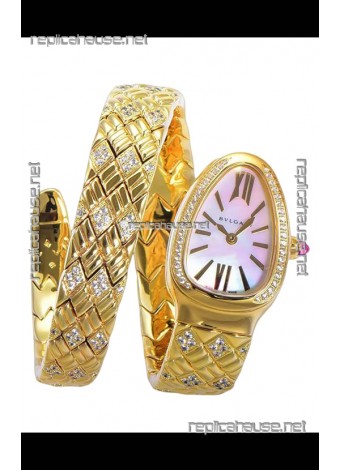 Bvlgari Serpenti Edition Yellow Gold Casing MOP Dial Watch in 1:1 Mirror Quality