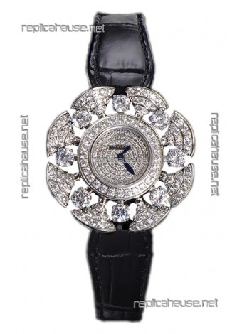 Bvlgari Divas's Dream Edition Watch in Steel Casing - Diamonds Paved Dial Swiss Replica
