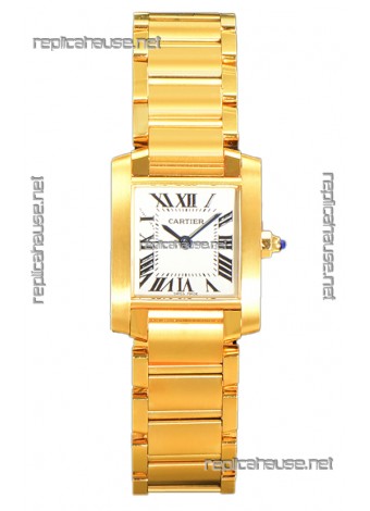 Cartier Tank Francaise Yellow Gold Swiss Quartz Replica Watch 25.70MM