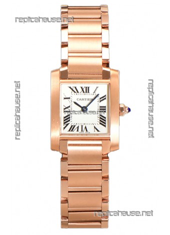 Cartier Tank Francaise Rose Gold Swiss Quartz Replica Watch 25.70MM