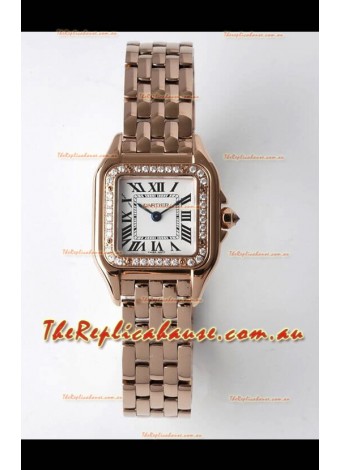 Cartier PANTHERE Edition 22MM 1:1 Mirror Quality Swiss Replica Watch in White Dial - Diamonds Bezel