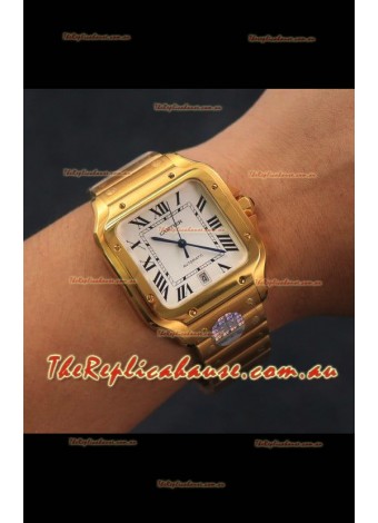 Santos De Cartier 1:1 Mirror Replica - 40MM Yellow Gold Swiss Movement Watch