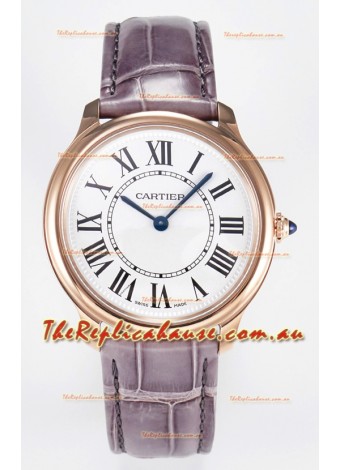 Ronde Louis Cartier Super Clone 36MM  Rose Gold Watch in Swiss Quartz Movement