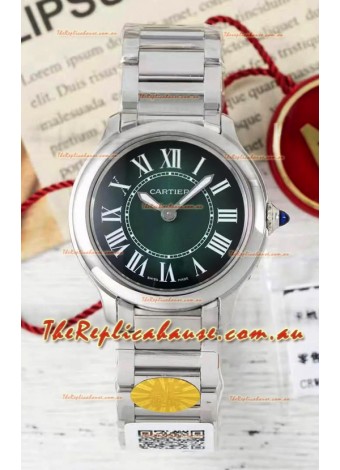 Cartier Ronde Must 29MM Swiss Quartz Green Dial 1:1 Mirror Swiss Replica Watch  